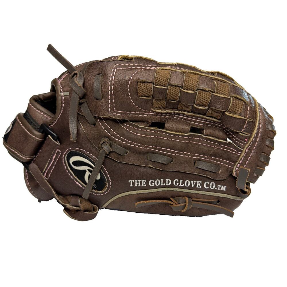 Rawling Fast Pitch Softball Glove FP115 11.5" Brown Pink Accents Right Hand
